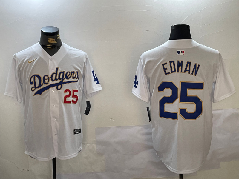 Men's Los Angeles Dodgers Tommy Edman #25 White Jersey